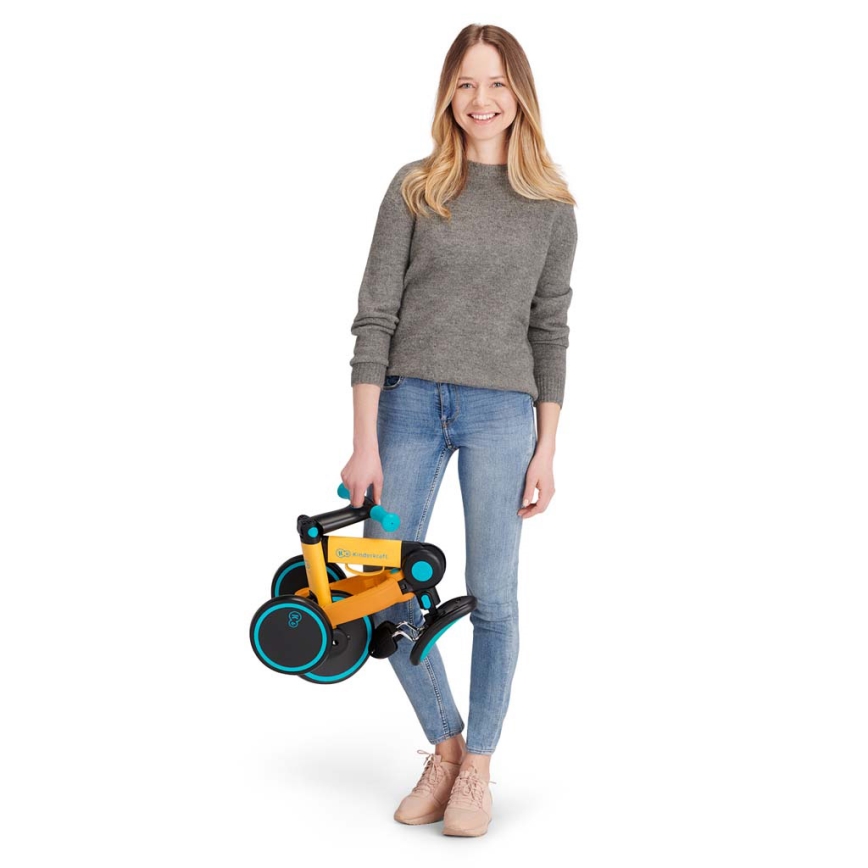 KINDERKRAFT - Παιδικό ποδήλατο ισορροπίας 3σε1 4TRIKE κίτρινο/τουρκουάζ