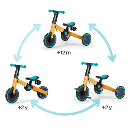 KINDERKRAFT - Παιδικό ποδήλατο ισορροπίας 3σε1 4TRIKE κίτρινο/τουρκουάζ