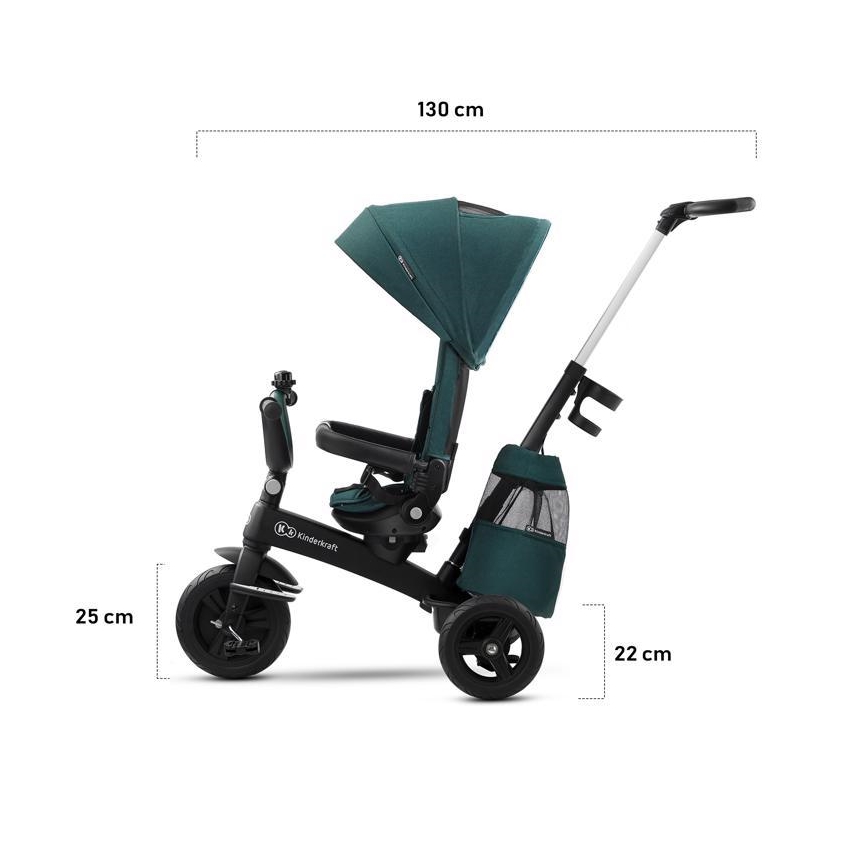 KINDERKRAFT - Παιδικό τρίκυκλο ποδήλατο 5v1 EASYTWIST γκρι/μαύρο