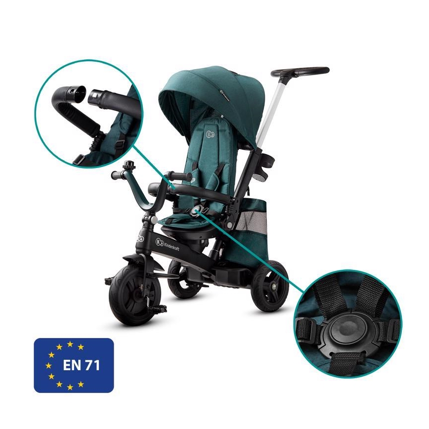 KINDERKRAFT - Παιδικό τρίκυκλο ποδήλατο 5v1 EASYTWIST πράσινο/μαύρο