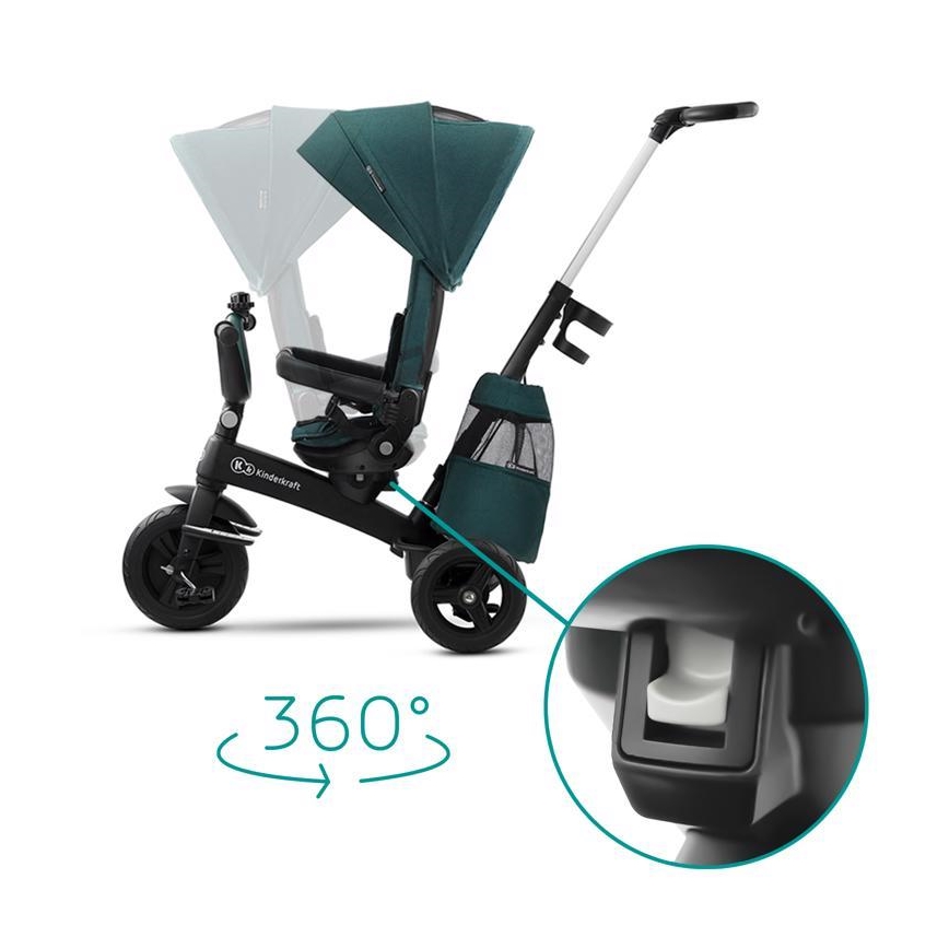 KINDERKRAFT - Παιδικό τρίκυκλο ποδήλατο 5v1 EASYTWIST πράσινο/μαύρο