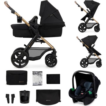KINDERKRAFT - Πολυκαρότσι 3σε1 MOOV 2 Pure μαύρο + αυτοκίνητο seat MINK PRO