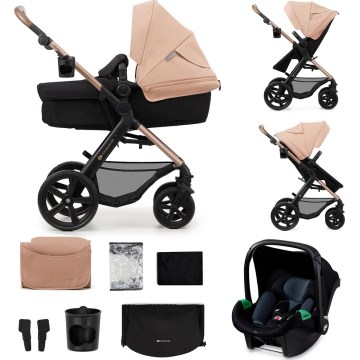 KINDERKRAFT - Πολυκαρότσι 3σε1 MOOV 2 Sand μπεζ + αυτοκίνητο seat MINK PRO