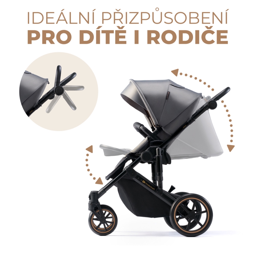 KINDERKRAFT - Πολυκαρότσι 2σε1 PRIME 2 γκρι