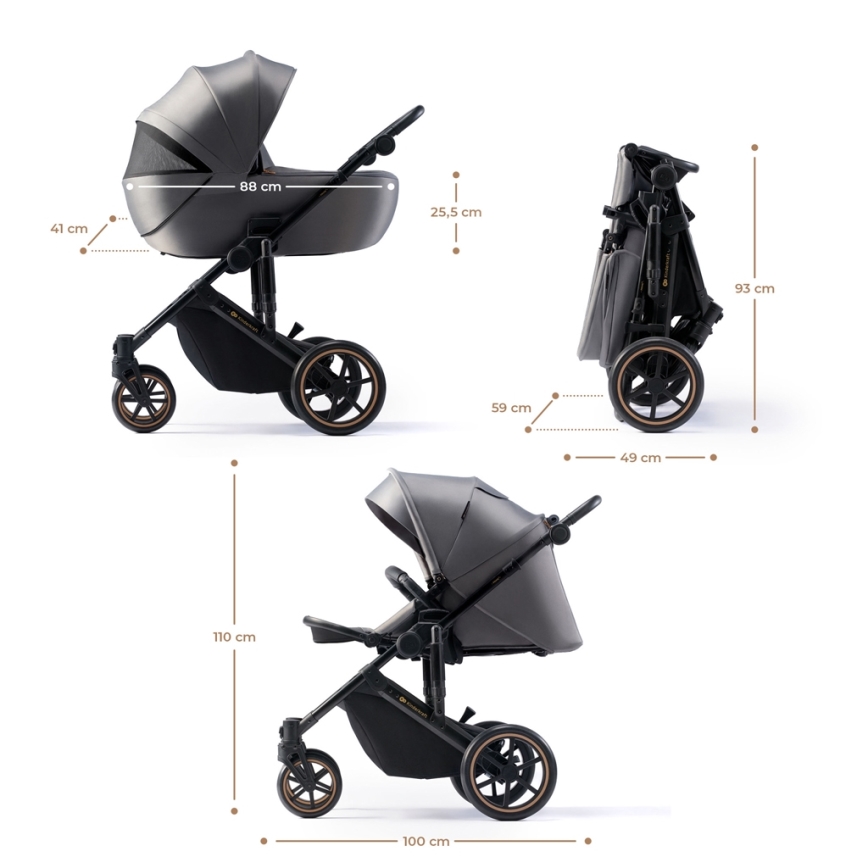 KINDERKRAFT - Πολυκαρότσι 2σε1 PRIME 2 γκρι