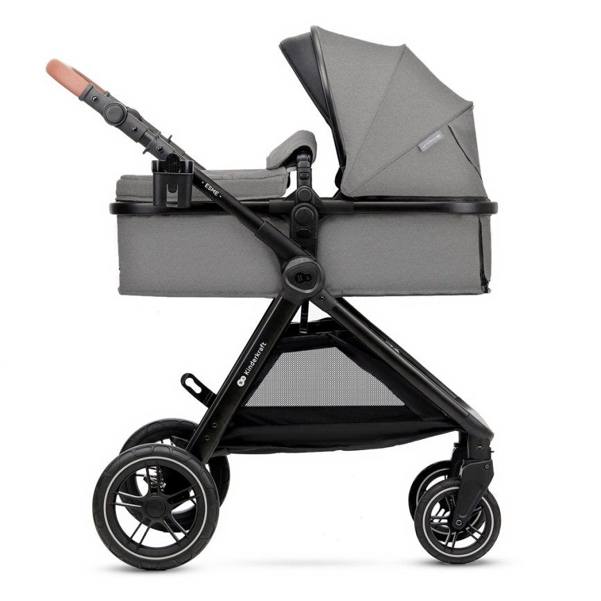 KINDERKRAFT - Πολυκαρότσι 3σε1 ESME Moonlight γκρι + κάθισμα αυτοκινήτου MINK PRO