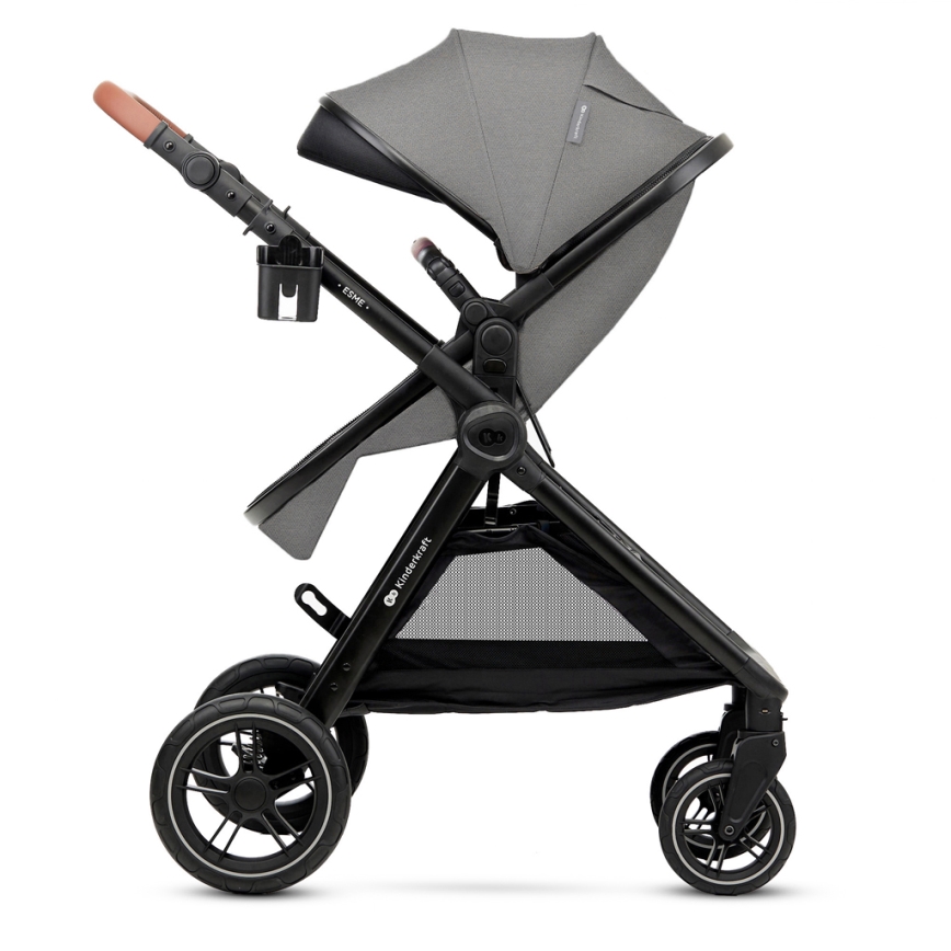 KINDERKRAFT - Πολυκαρότσι 3σε1 ESME Moonlight γκρι + κάθισμα αυτοκινήτου MINK PRO