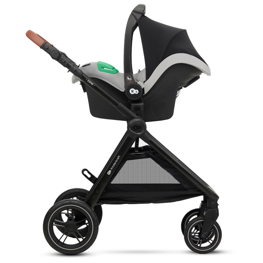KINDERKRAFT - Πολυκαρότσι 3σε1 ESME Moonlight γκρι + κάθισμα αυτοκινήτου MINK PRO