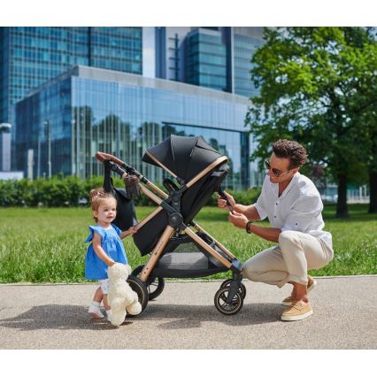 KINDERKRAFT - Πολυκαρότσι 3σε1 ESME Pure μαύρο + κάθισμα αυτοκινήτου MINK PRO