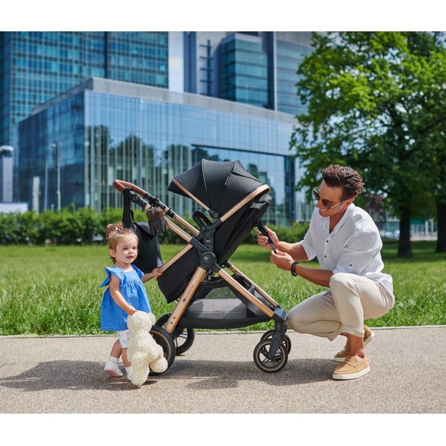 KINDERKRAFT - Πολυκαρότσι 3σε1 ESME Pure μαύρο + κάθισμα αυτοκινήτου MINK PRO