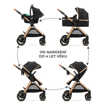 KINDERKRAFT - Πολυκαρότσι 3σε1 ESME Pure μαύρο + κάθισμα αυτοκινήτου MINK PRO