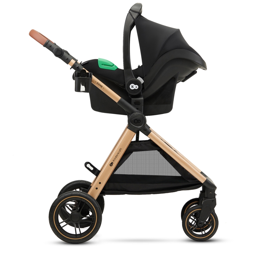 KINDERKRAFT - Πολυκαρότσι 3σε1 ESME Pure μαύρο + κάθισμα αυτοκινήτου MINK PRO