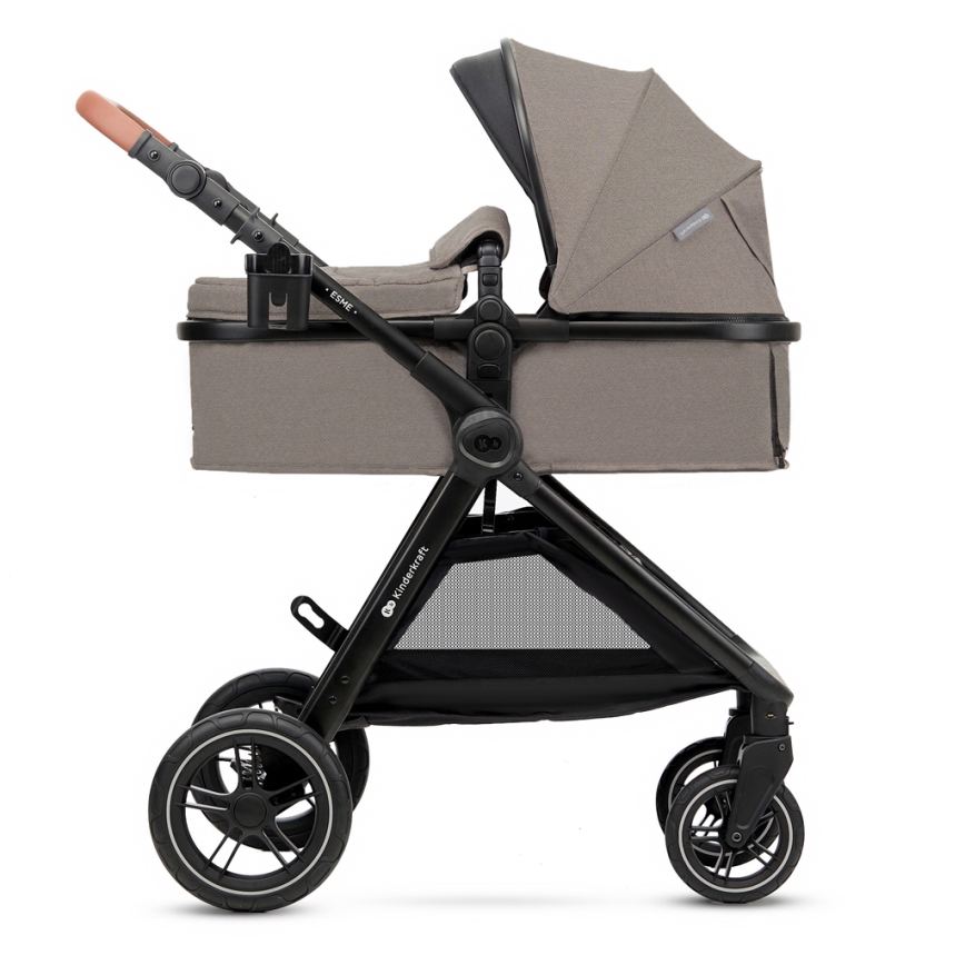 KINDERKRAFT - Πολυκαρότσι 3σε1 ESME Sand μπεζ + κάθισμα αυτοκινήτου MINK PRO
