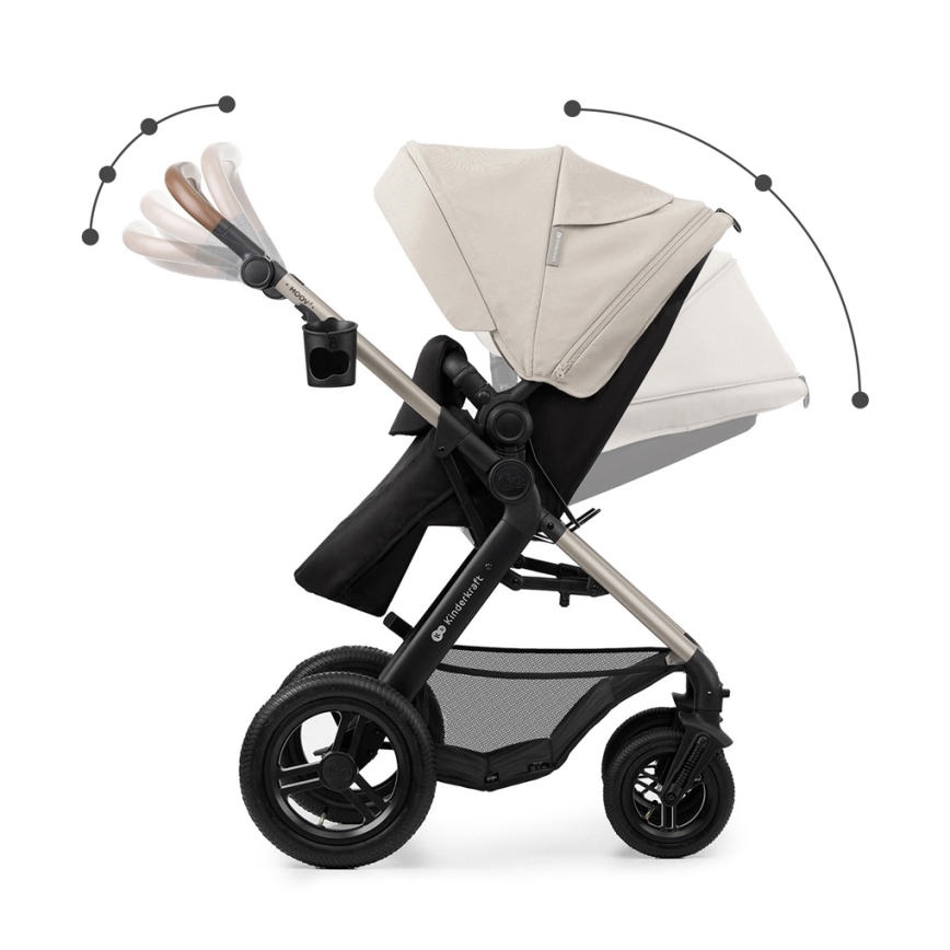 KINDERKRAFT - Πολυκαρότσι 3σε1 MOOV 2 AIR Moonlight γκρι + κάθισμα αυτοκινήτου MINK PRO