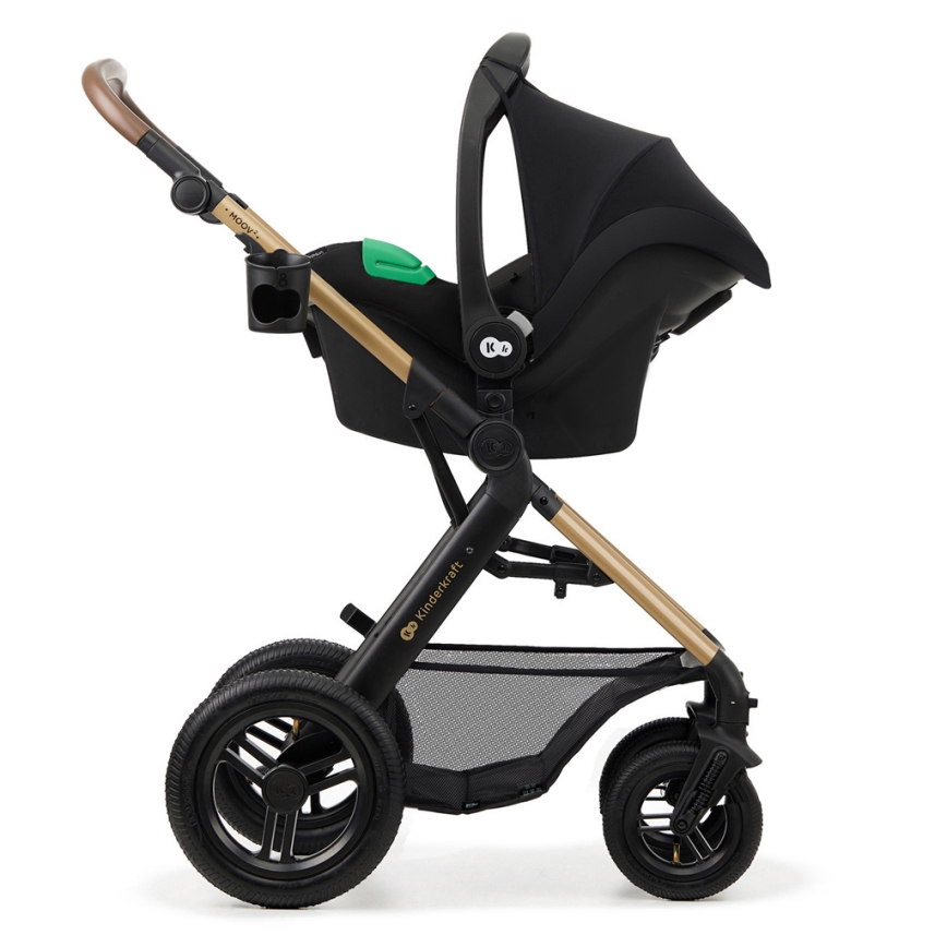 KINDERKRAFT - Πολυκαρότσι 3σε1 MOOV 2 AIR Pure μαύρο + κάθισμα αυτοκινήτου MINK PRO