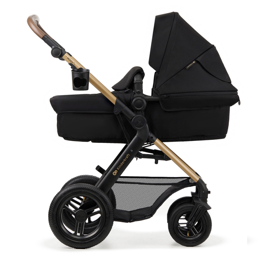 KINDERKRAFT - Πολυκαρότσι 3σε1 MOOV 2 AIR Pure μαύρο + κάθισμα αυτοκινήτου MINK PRO