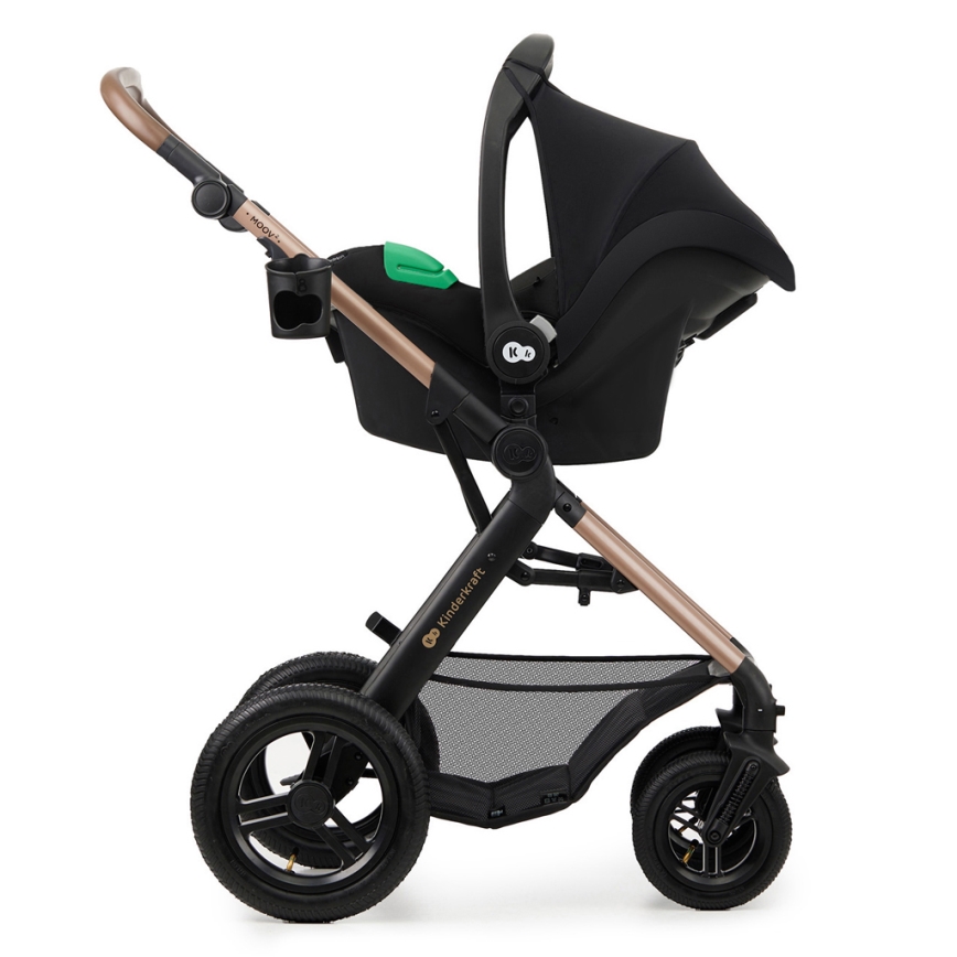 KINDERKRAFT - Πολυκαρότσι 3σε1 MOOV 2 AIR Sand μπεζ + κάθισμα αυτοκινήτου MINK PRO