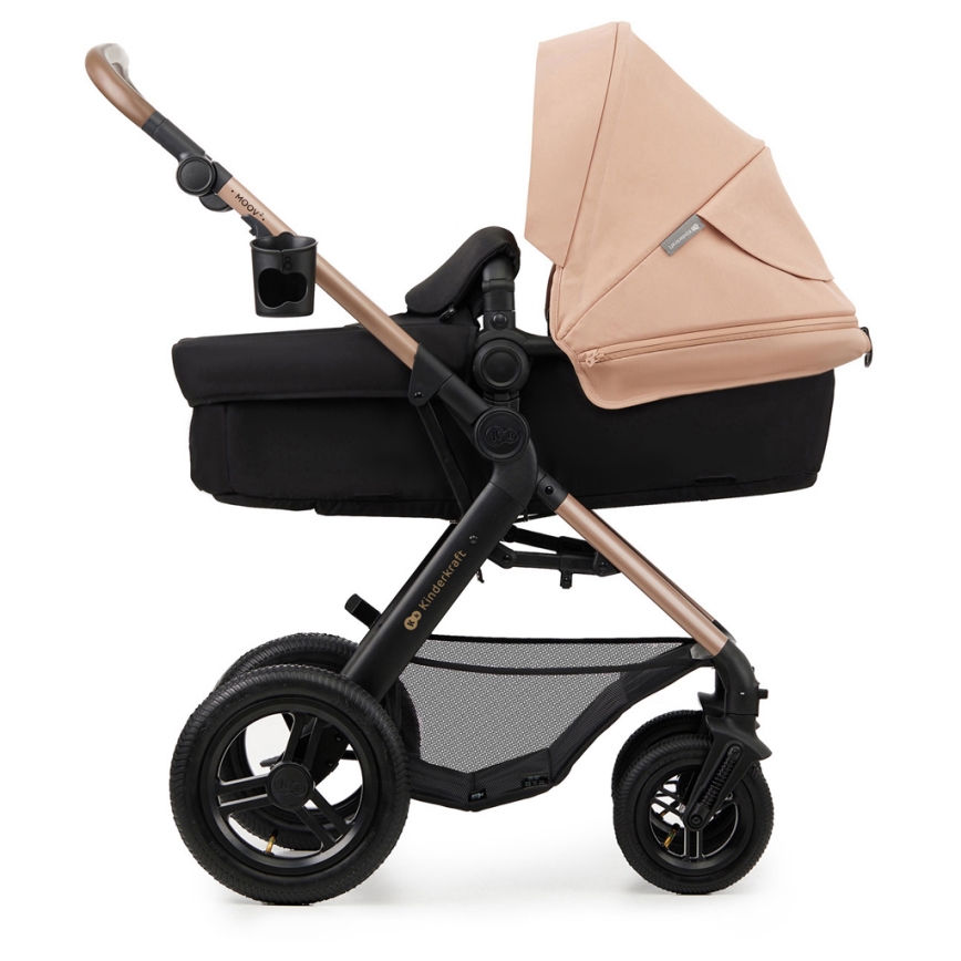 KINDERKRAFT - Πολυκαρότσι 3σε1 MOOV 2 AIR Sand μπεζ + κάθισμα αυτοκινήτου MINK PRO