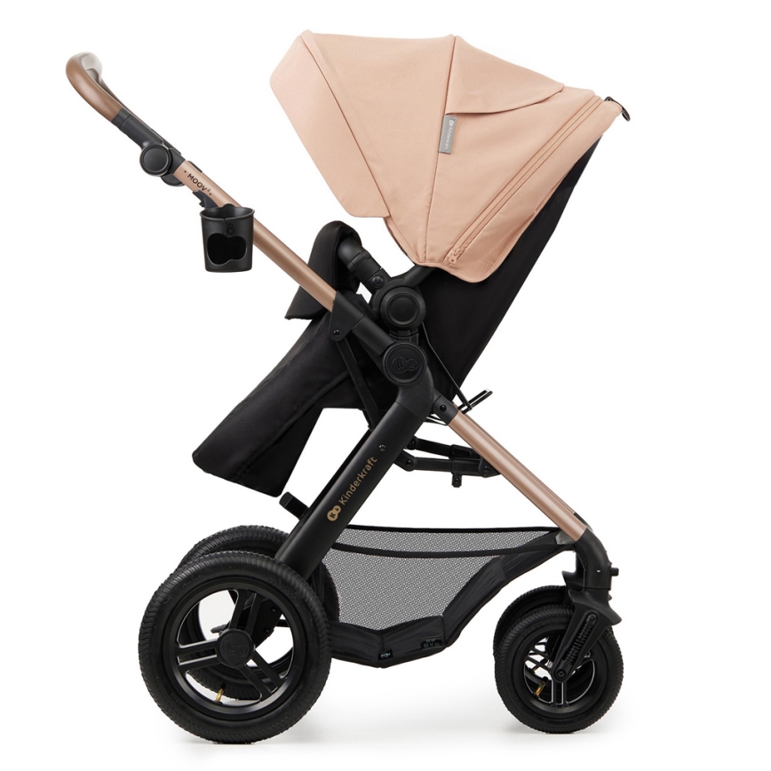 KINDERKRAFT - Πολυκαρότσι 3σε1 MOOV 2 AIR Sand μπεζ + κάθισμα αυτοκινήτου MINK PRO