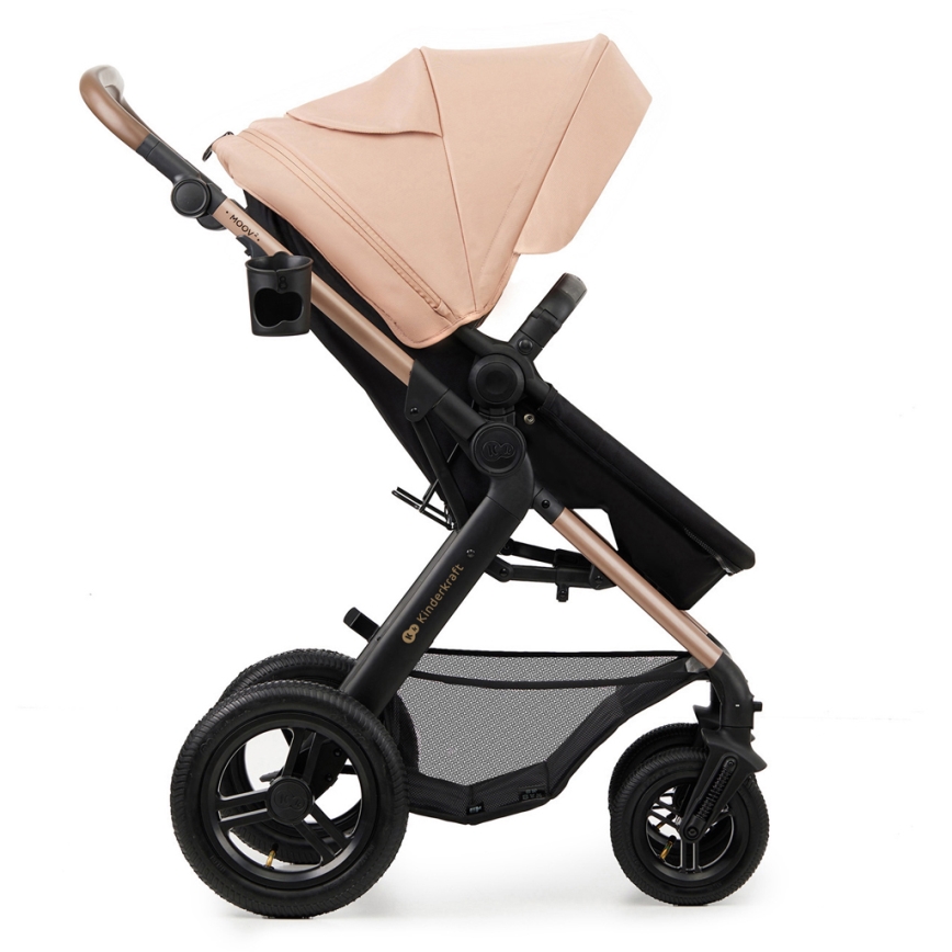 KINDERKRAFT - Πολυκαρότσι 3σε1 MOOV 2 AIR Sand μπεζ + κάθισμα αυτοκινήτου MINK PRO