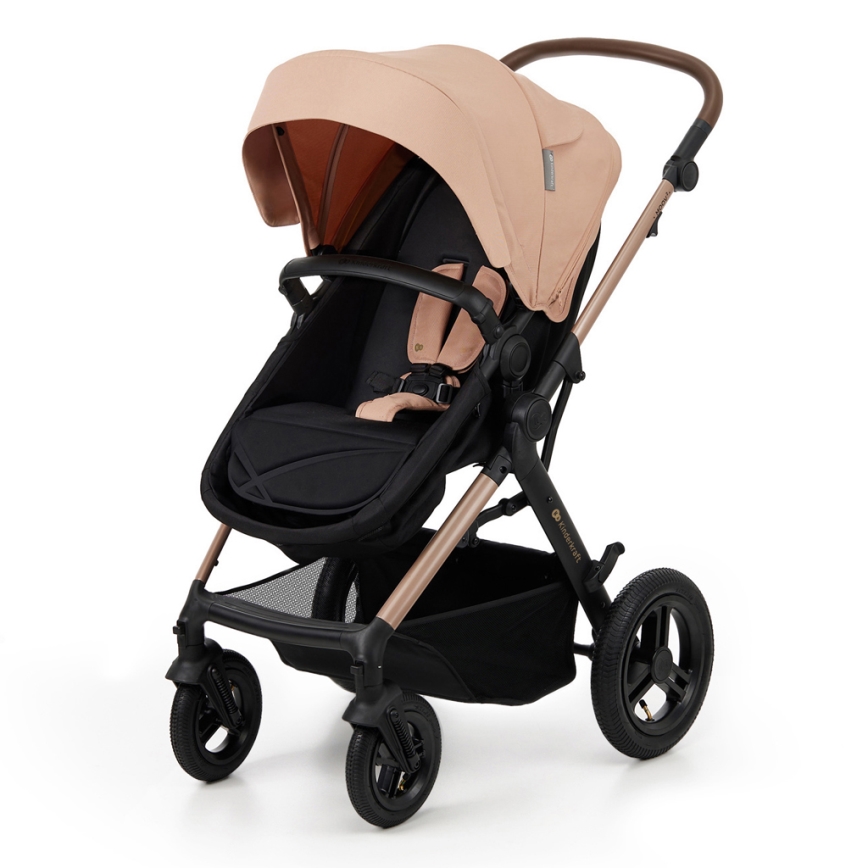 KINDERKRAFT - Πολυκαρότσι 3σε1 MOOV 2 AIR Sand μπεζ + κάθισμα αυτοκινήτου MINK PRO