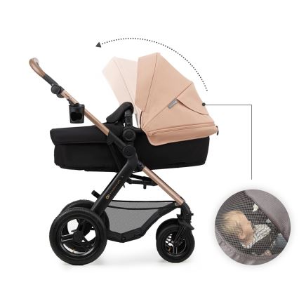 KINDERKRAFT - Πολυκαρότσι 3σε1 MOOV 2 AIR Sand μπεζ + κάθισμα αυτοκινήτου MINK PRO