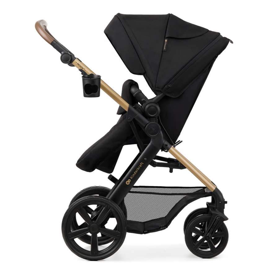 KINDERKRAFT - Πολυκαρότσι 3σε1 MOOV 2 Pure μαύρο + αυτοκίνητο seat MINK PRO