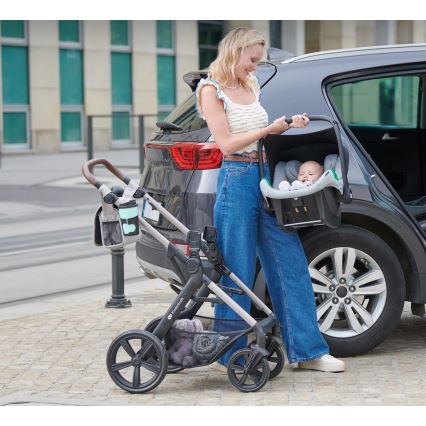 KINDERKRAFT - Πολυκαρότσι 3σε1 MOOV 2 Sand μπεζ + αυτοκίνητο seat MINK PRO