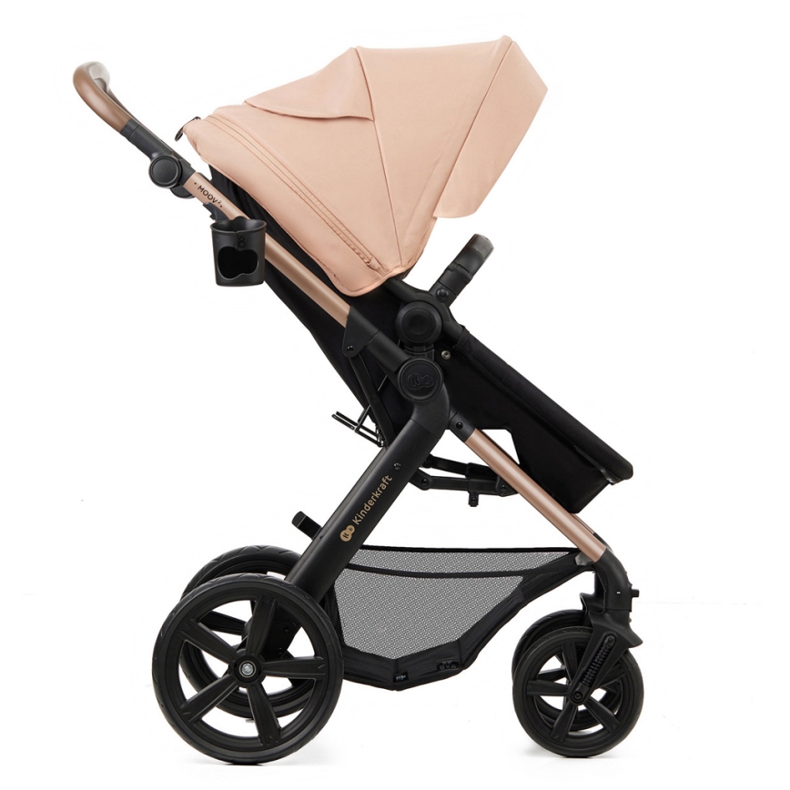 KINDERKRAFT - Πολυκαρότσι 3σε1 MOOV 2 Sand μπεζ + αυτοκίνητο seat MINK PRO