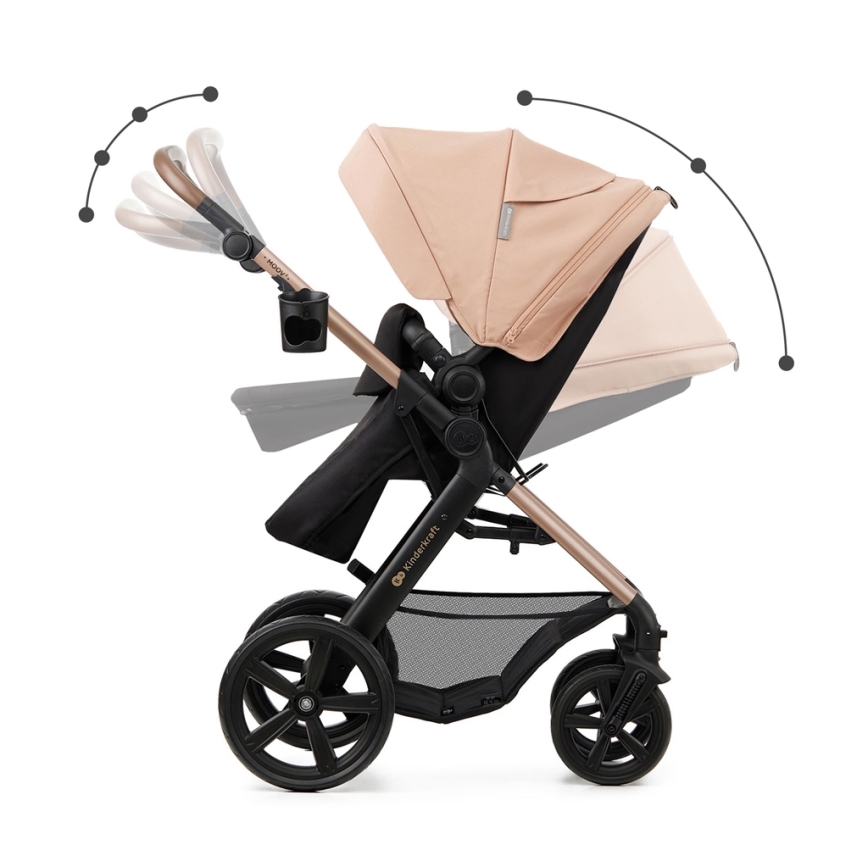 KINDERKRAFT - Πολυκαρότσι 3σε1 MOOV 2 Sand μπεζ + αυτοκίνητο seat MINK PRO