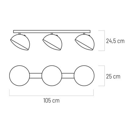 Φωτιστικό σποτ LED CROWD 3xLED/20W/230V μαύρο