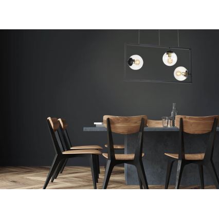 Κρεμαστό φωτιστικό οροφής ράγα REY 3xE27/7W/230V μαύρο