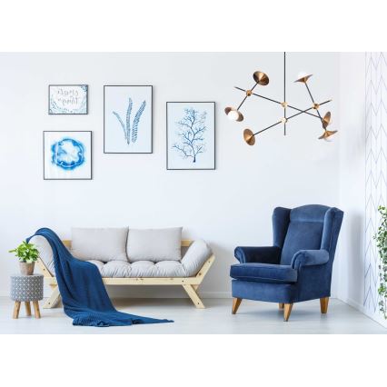 Κρεμαστό φωτιστικό οροφής TROMPETS 6xG9/4W/230V χρυσό/μαύρο