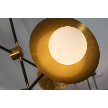 Κρεμαστό φωτιστικό οροφής TROMPETS 6xG9/4W/230V χρυσό/μαύρο