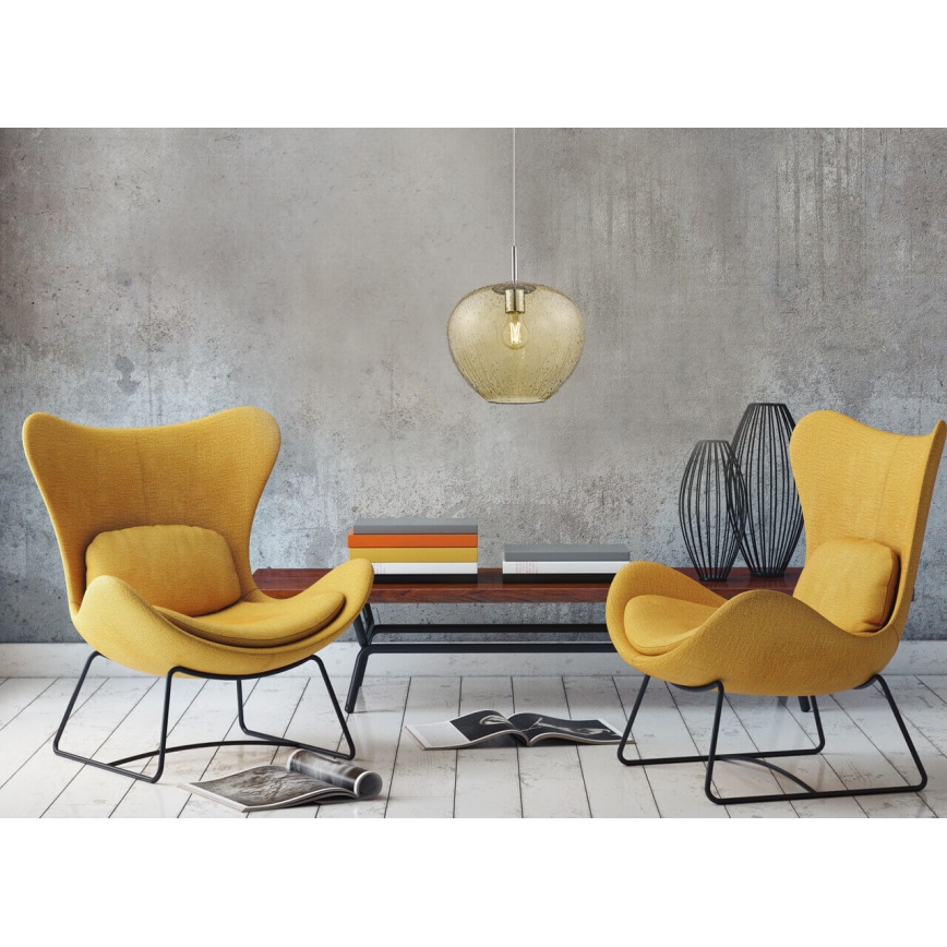 Κρεμαστό φωτιστικό οροφής μονόφωτο RAIN 1xE27/11W/230V χρυσό