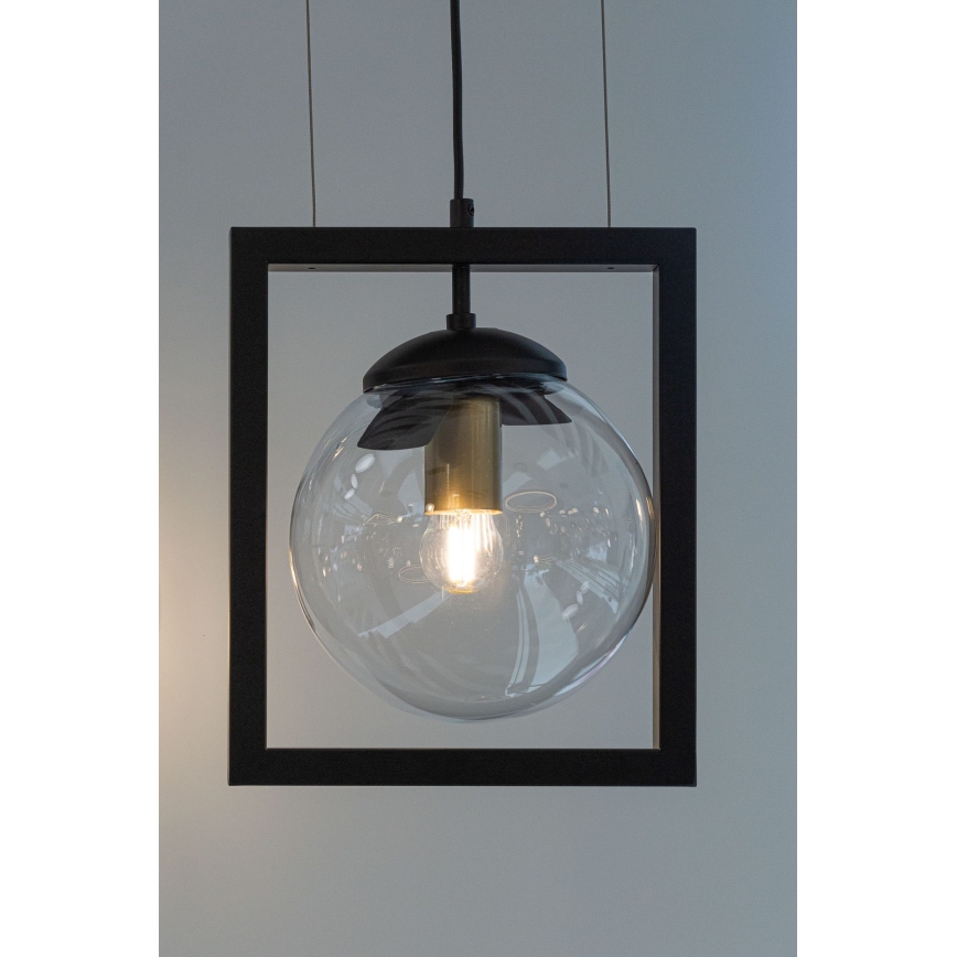 Κρεμαστό φωτιστικό οροφής ράγα REY 1xE27/7W/230V μαύρο