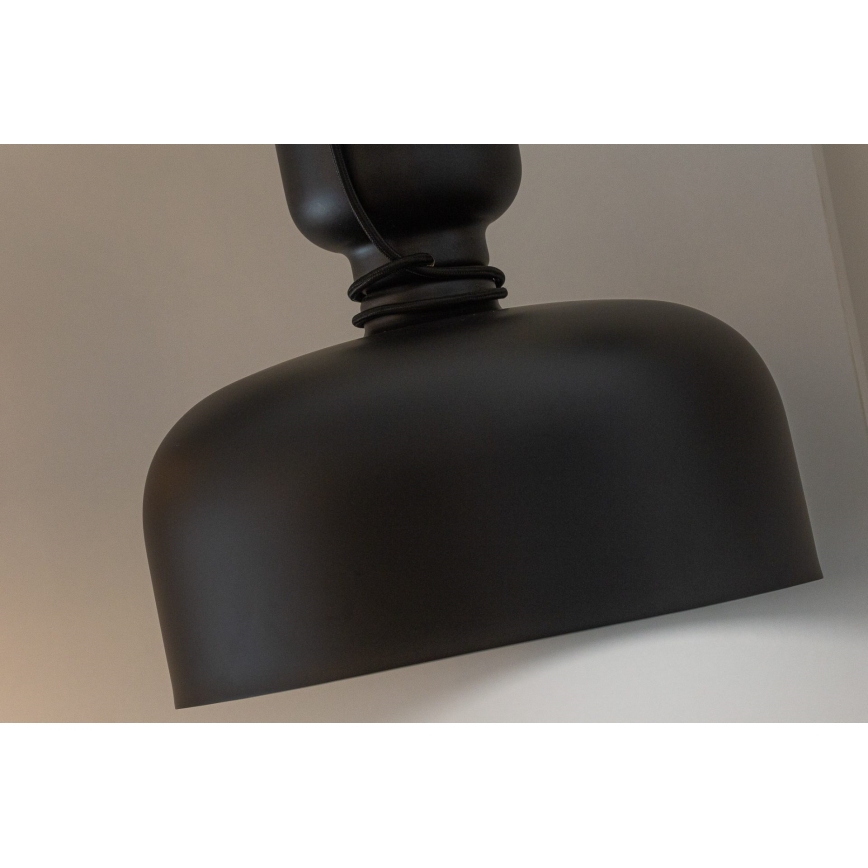 Κρεμαστό φωτιστικό οροφής μονόφωτο ABEL 2xE27/11W/230V διάμετρος 28 cm μαύρο