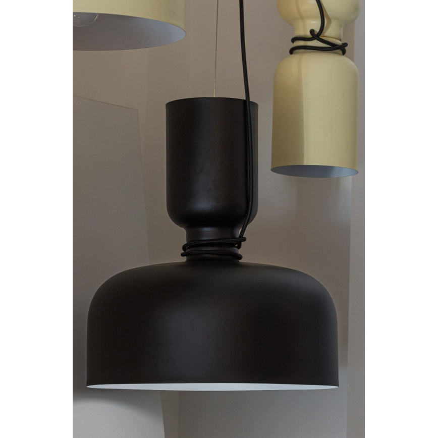 Κρεμαστό φωτιστικό οροφής μονόφωτο ABEL 2xE27/11W/230V διάμετρος 28 cm μαύρο