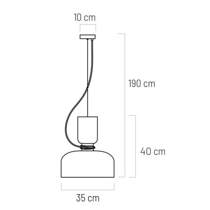 Κρεμαστό φωτιστικό οροφής μονόφωτο ABEL 2xE27/11W/230V διάμετρος 28 cm μαύρο