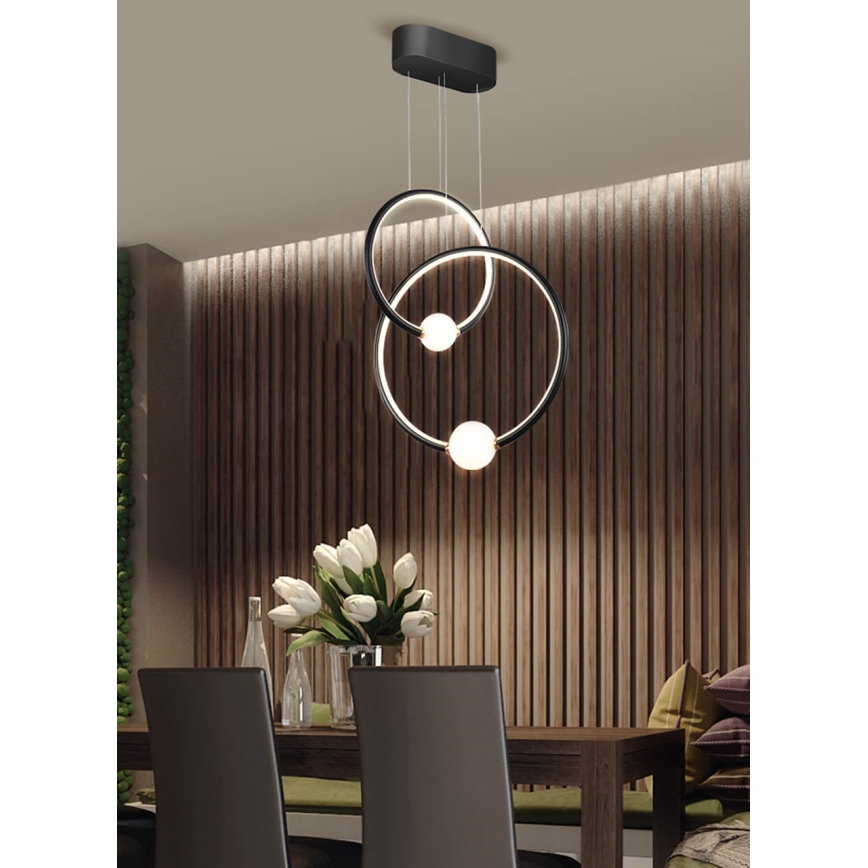 LED κρεμαστό φωτιστικό οροφής ράγα LIV LED/50W/230V μαύρο + τηλεκοντρόλ