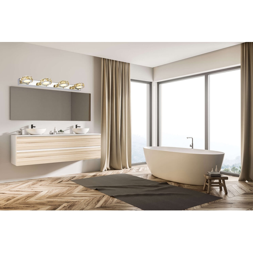 Κρυστάλλινο φωτιστικό τοίχου LED CHAMPAGNE 4xLED/3W/230V