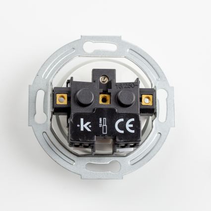 Kliklap - Ρετρό λευκή κεραμική οικιακή πρίζα με πλαίσιο 230V