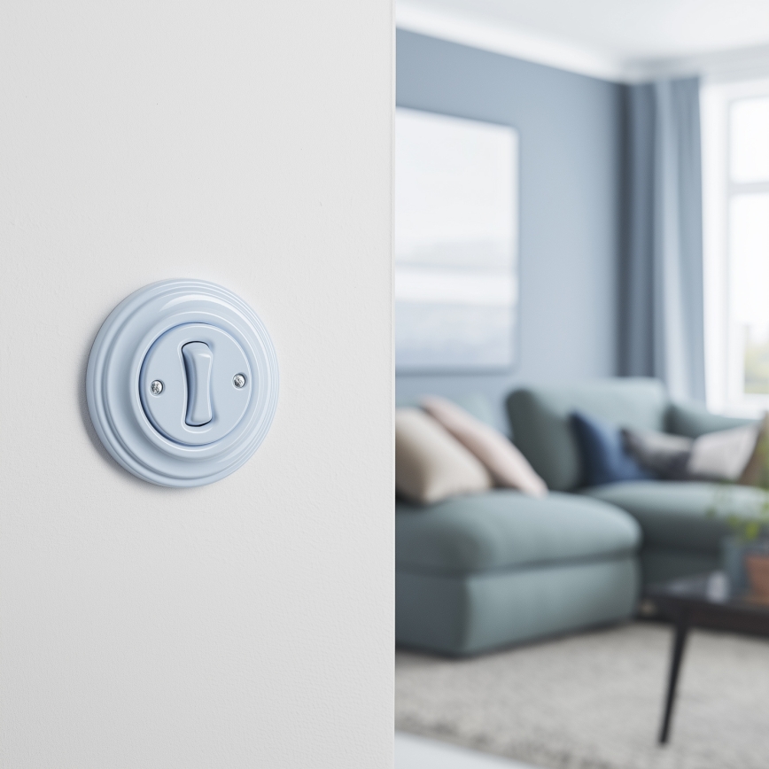 Kliklap - Ρετρό κουμπί με πλαίσιο, μπλε