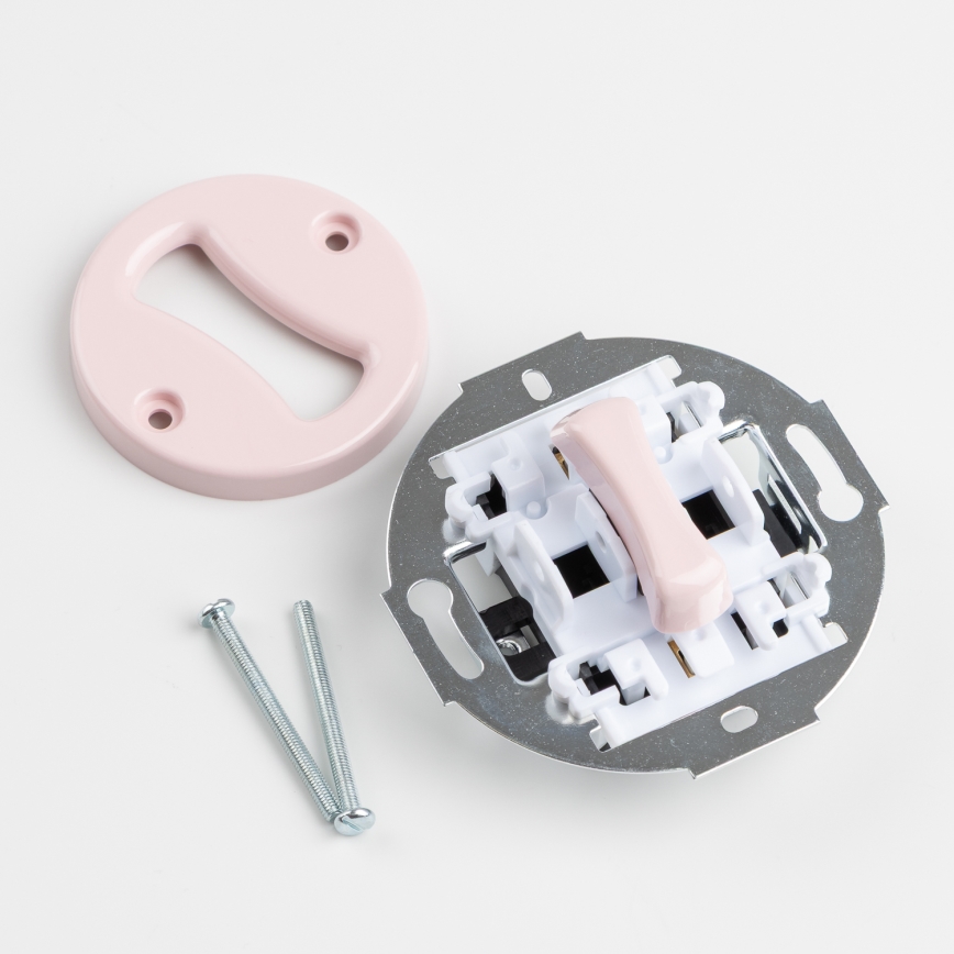 Kliklap - Ρετρό κουμπί χωρίς πλαίσιο, παλ ροζ