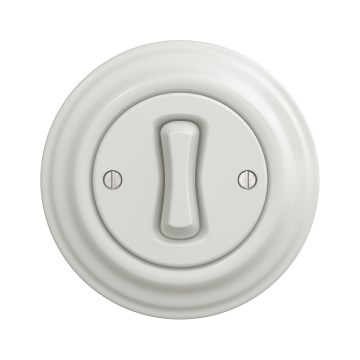 Kliklap - Ρετρό σταυροδιακόπτης με πλαίσιο αρ. 7 λευκός