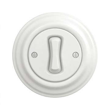 Kliklap - Ρετρό σταυροδιακόπτης με πλαίσιο αρ. 7 σε λευκό σαν χιόνι