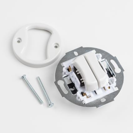 Kliklap - Ρετρό σειριακός διακόπτης με πλαίσιο αρ. 5, λευκό κεραμικό