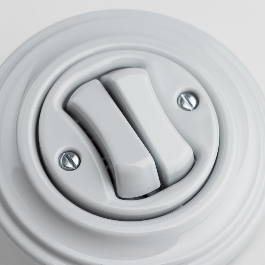 Kliklap - Ρετρό σειριακός διακόπτης με πλαίσιο αρ. 5 γκρι