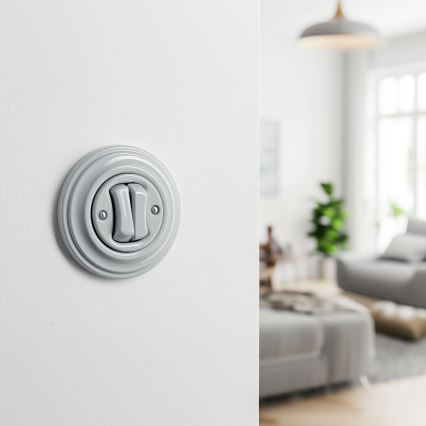 Kliklap - Ρετρό σειριακός διακόπτης με πλαίσιο αρ. 5 γκρι