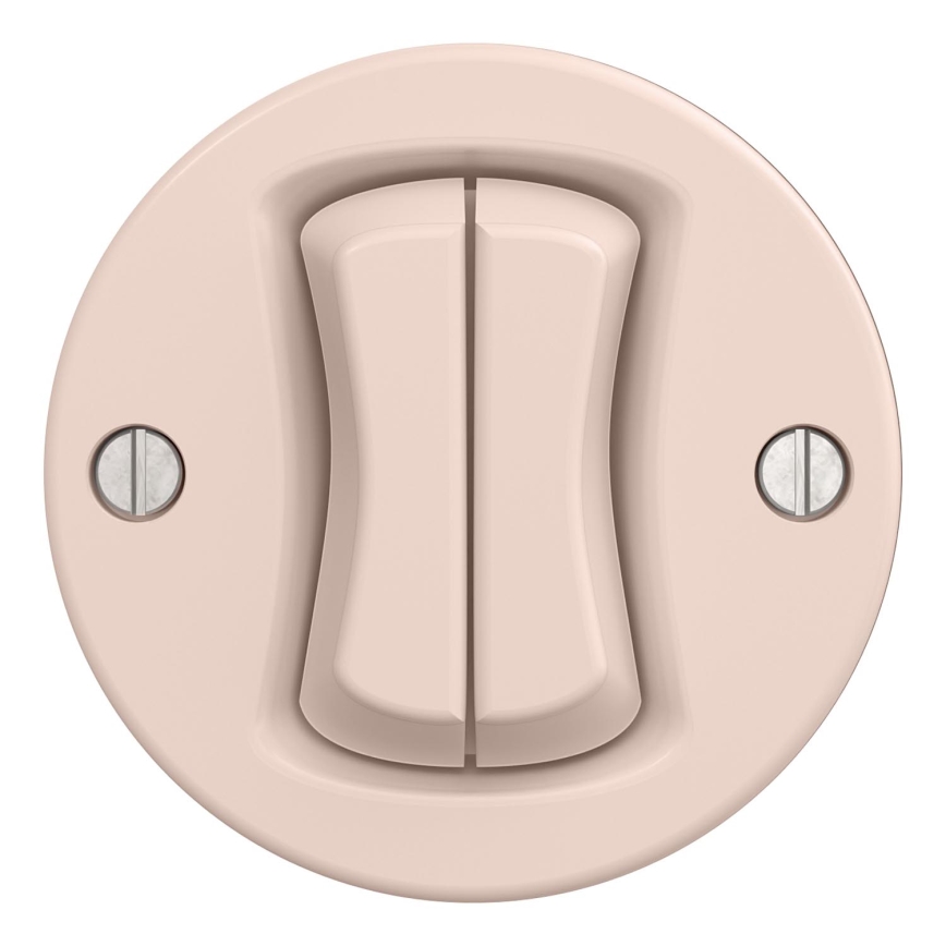 Kliklap - Ρετρό σειριακός διακόπτης χωρίς πλαίσιο, αρ. 5, σε παλ ροζ απόχρωση